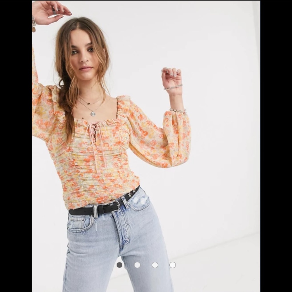 NWT Free People Mabel Printed Blouse - Picture 2 of 10